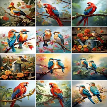 CHENISTORY Kreslení Podle Počtu Pták Soupravy Ručně malovaný Obraz Tím, že Počet Zvířat, Pro Dospělé, pro Děti Na Plátně Domova