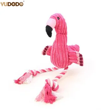 Červená Flamingo Tvaru Psí Hračky Plyšové Bavlna Oděru Odolný proti Kousnutí Interaktivní psí Hračky pro Malé Psy